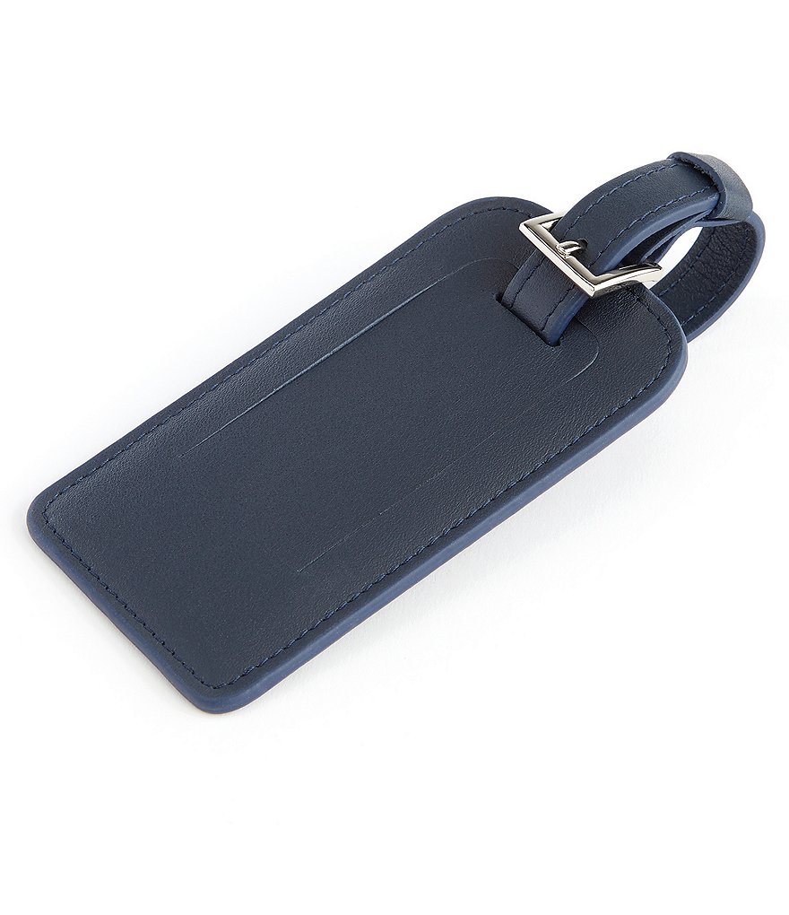 ROYCE New York Leather Luggage Tag with Silver Hardware