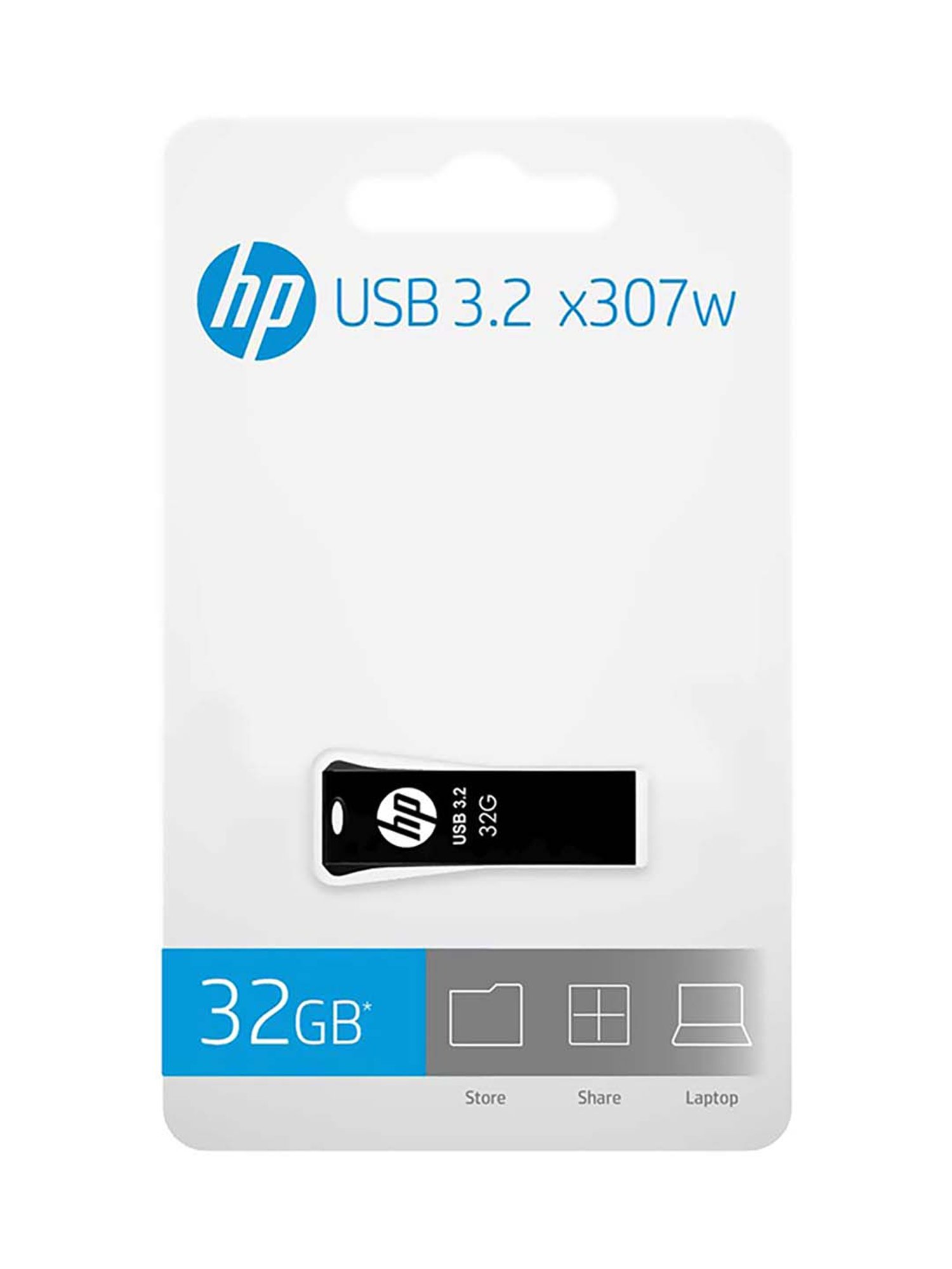 HP X307W 32 GB Feather Weight Design USB 3.2 Pen Drive (Black)