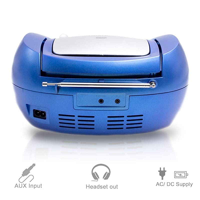CP546 Portable Stereo Boombox CD Player with Radio | USB MP3 Player | Boombox with Cd Player Mp3 | Portable Radio CDPlayer Stereo with USB | Aux Linein Headphone Jack Blue