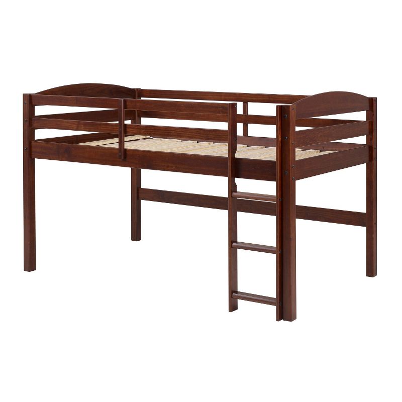 Twin Solid Wood Low Loft Bed Walnut - Saracina Home