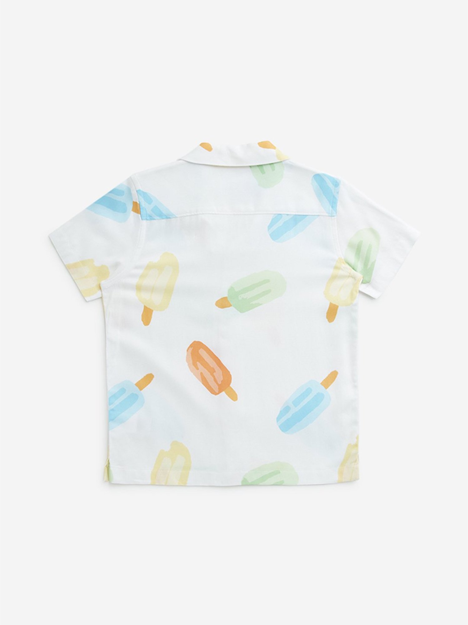 HOP Kids by Westside Off-White Ice-Cream Printed Resort-Fit Shirt