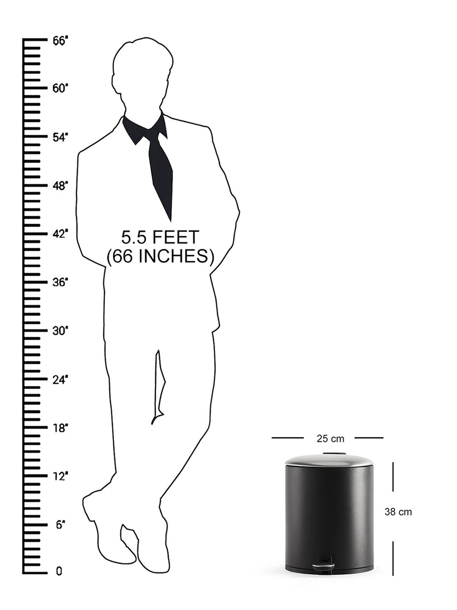 Pure Home and Living Black Stainless Steel Bins