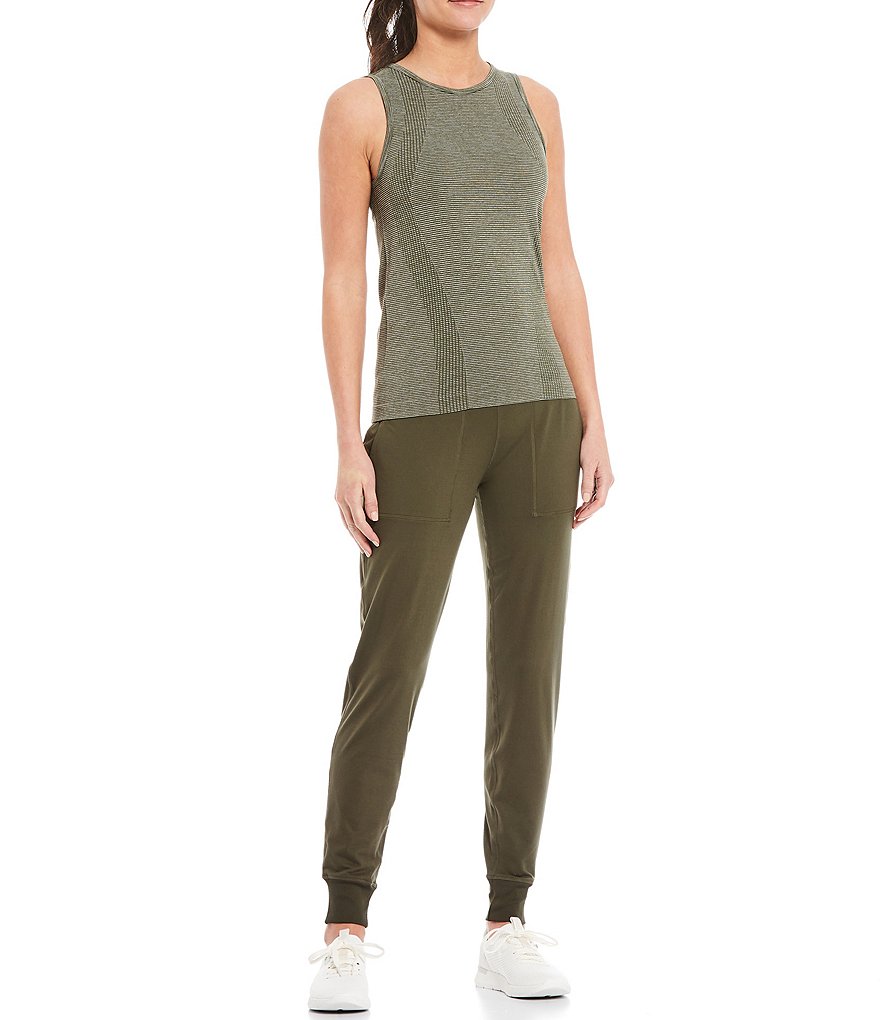 IBKUL Kimmy Print Long Sleeve Mock Neck Active Top