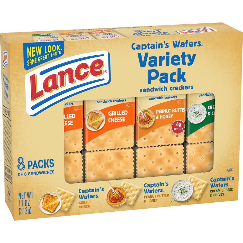 Lance Variety Pack Captain's Wafer Cracker Sandwiches - 11oz/8ct