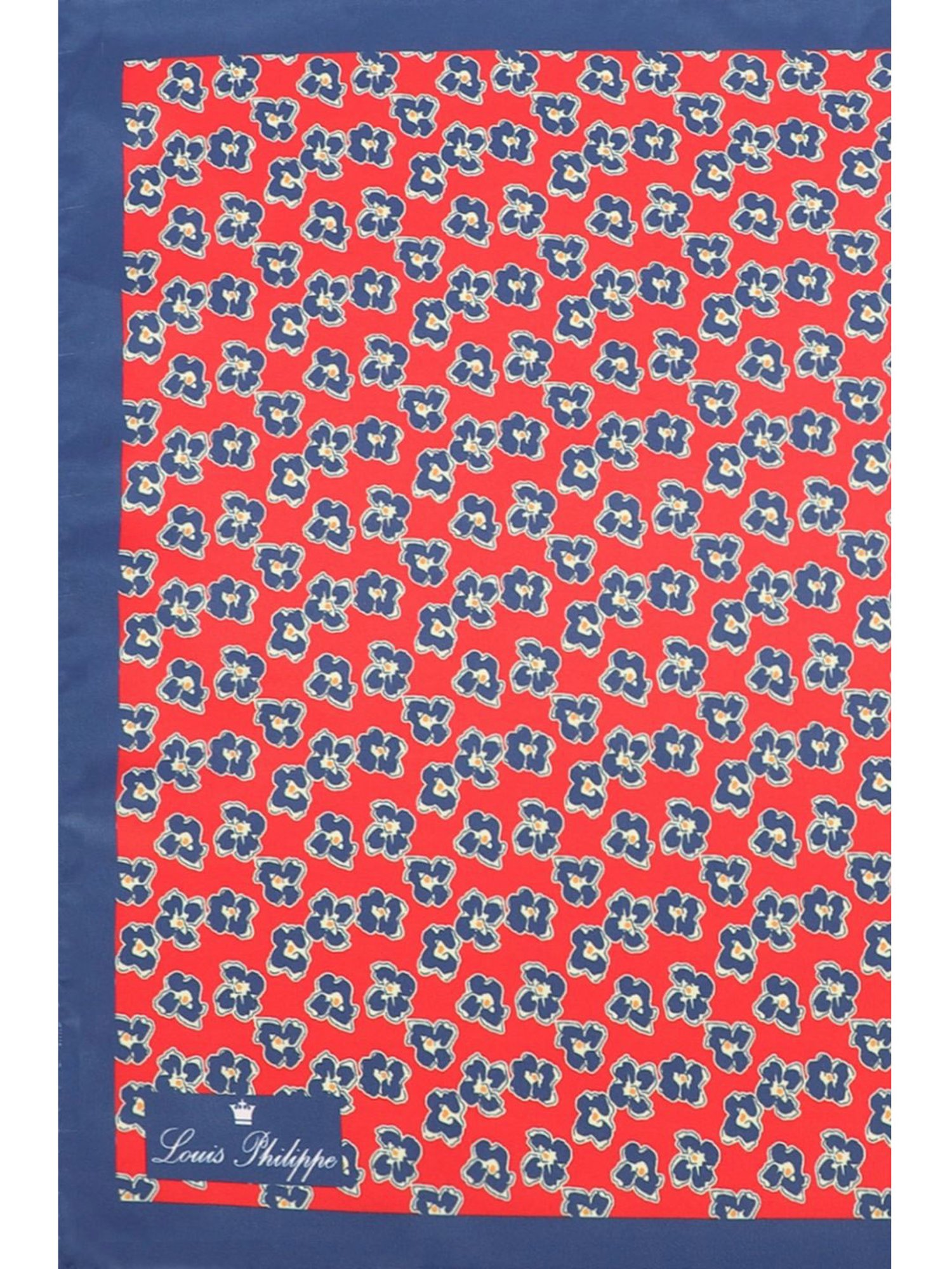 Louis Philippe Red & Blue Printed Pocket Square