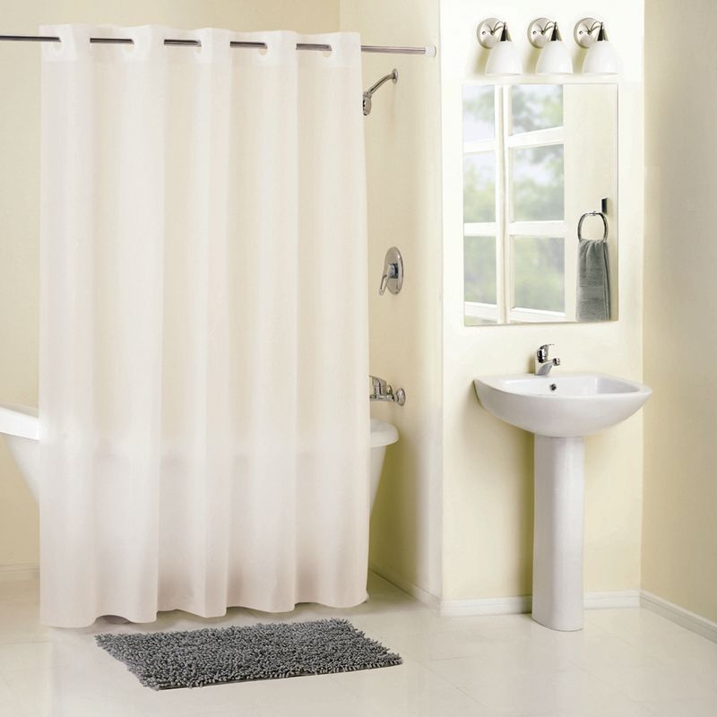 Frosty PEVA Solid Shower Curtain White - Hookless