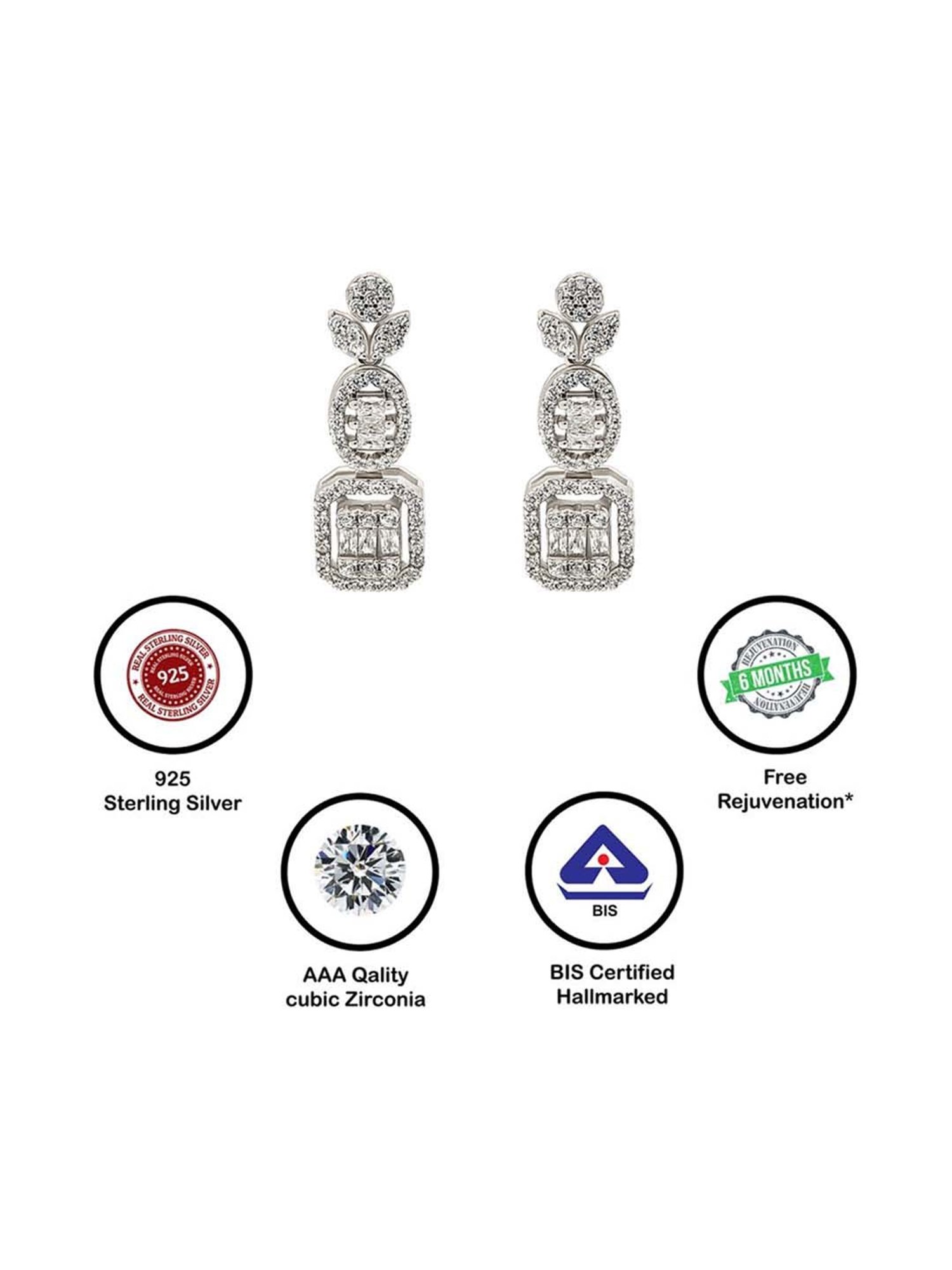 Silberry 925 Sterling Silver Marvel Drop Earrings for Women