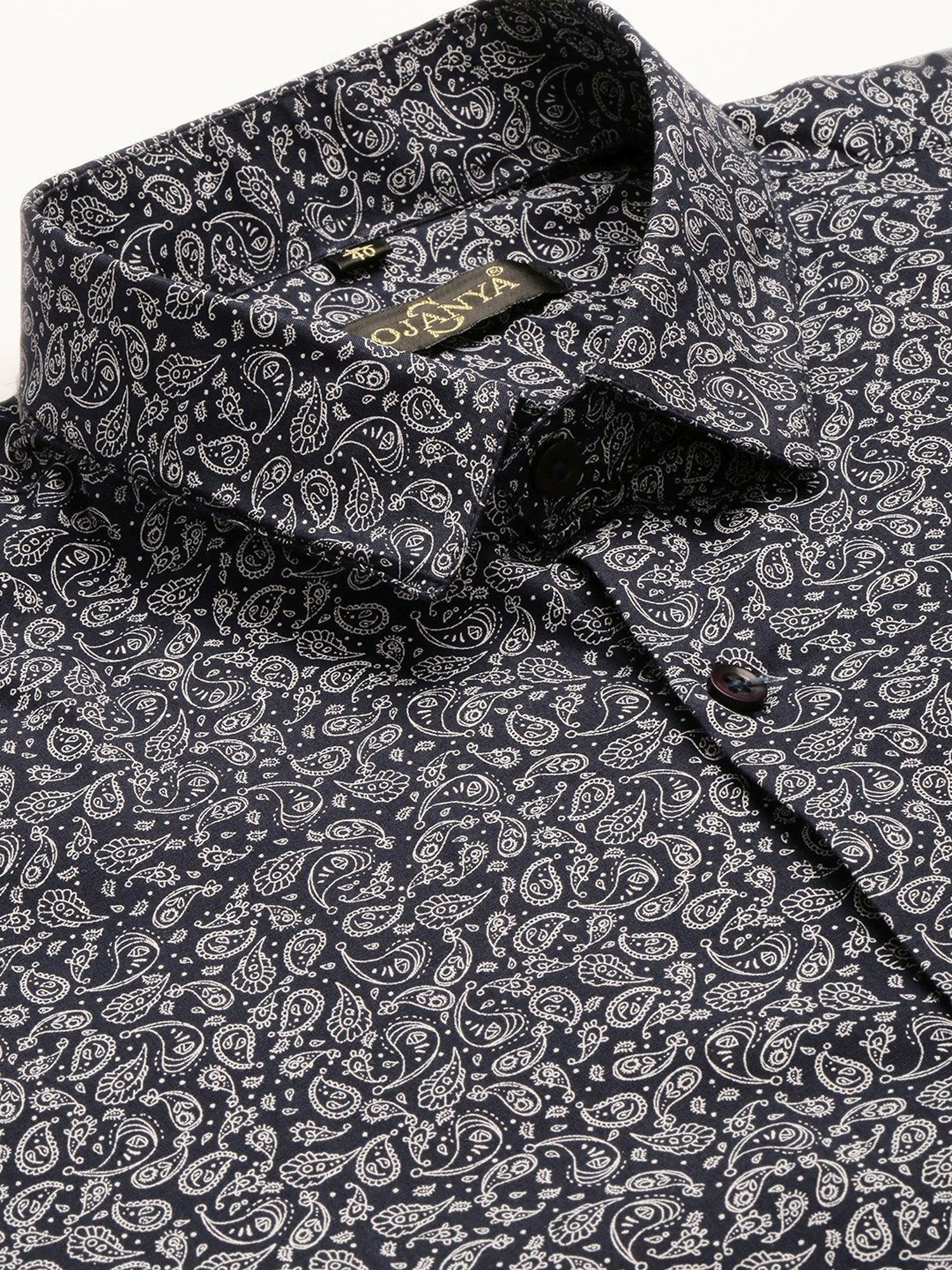 Sojanya Navy Cotton Regular Fit Printed Shirt