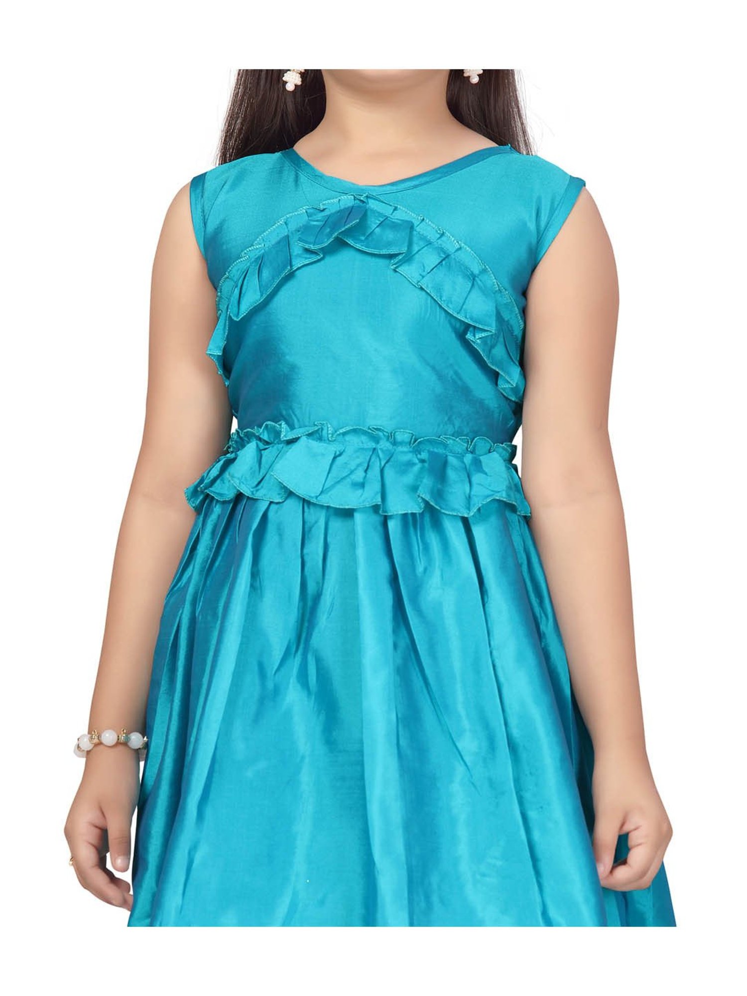 Aarika Kids Blue Solid Frock