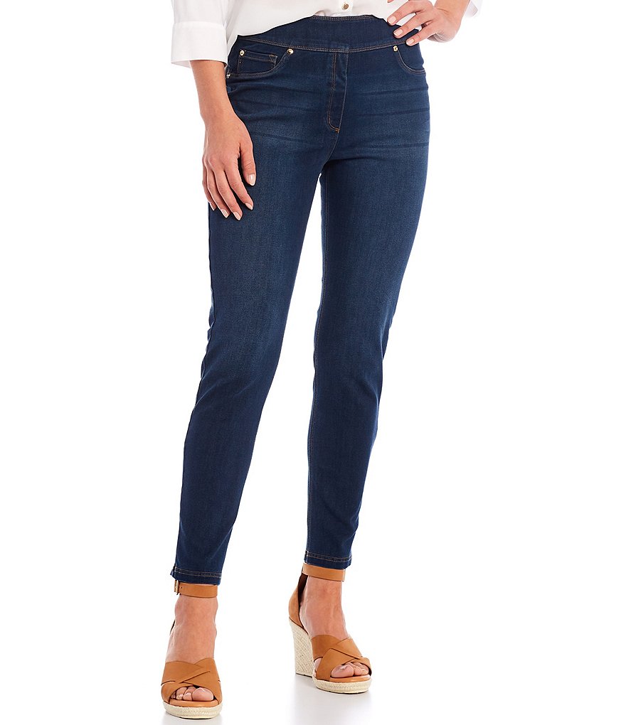 Slim Factor by Investments Classic Waist Denim Ankle Pants