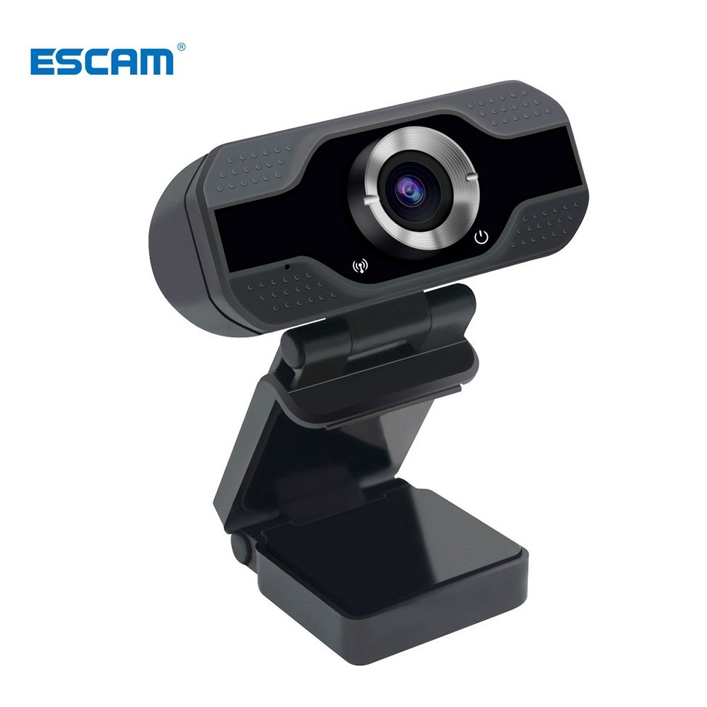 Webcam 1080P Computer Camera with Privacy Cover USB Connection Built-in Noise-reduction Microphone for Live Video