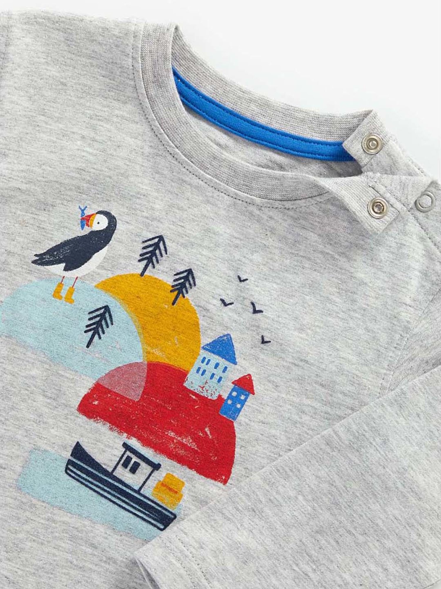 Mothercare Kids Grey Cotton Printed Full Sleeves T-Shirt