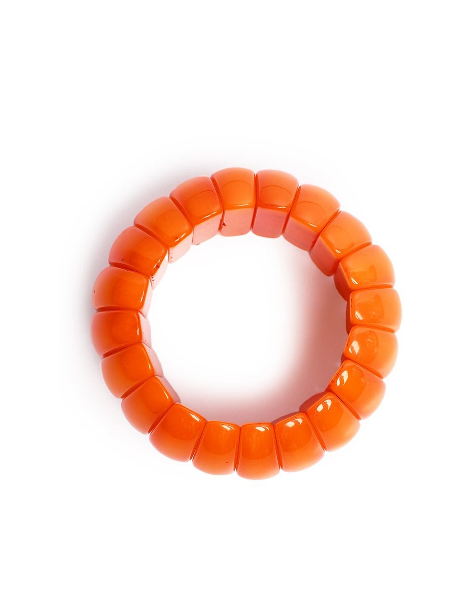 IMLI STREET Orange Artificial Beaded Stretchable Bracelet for Women