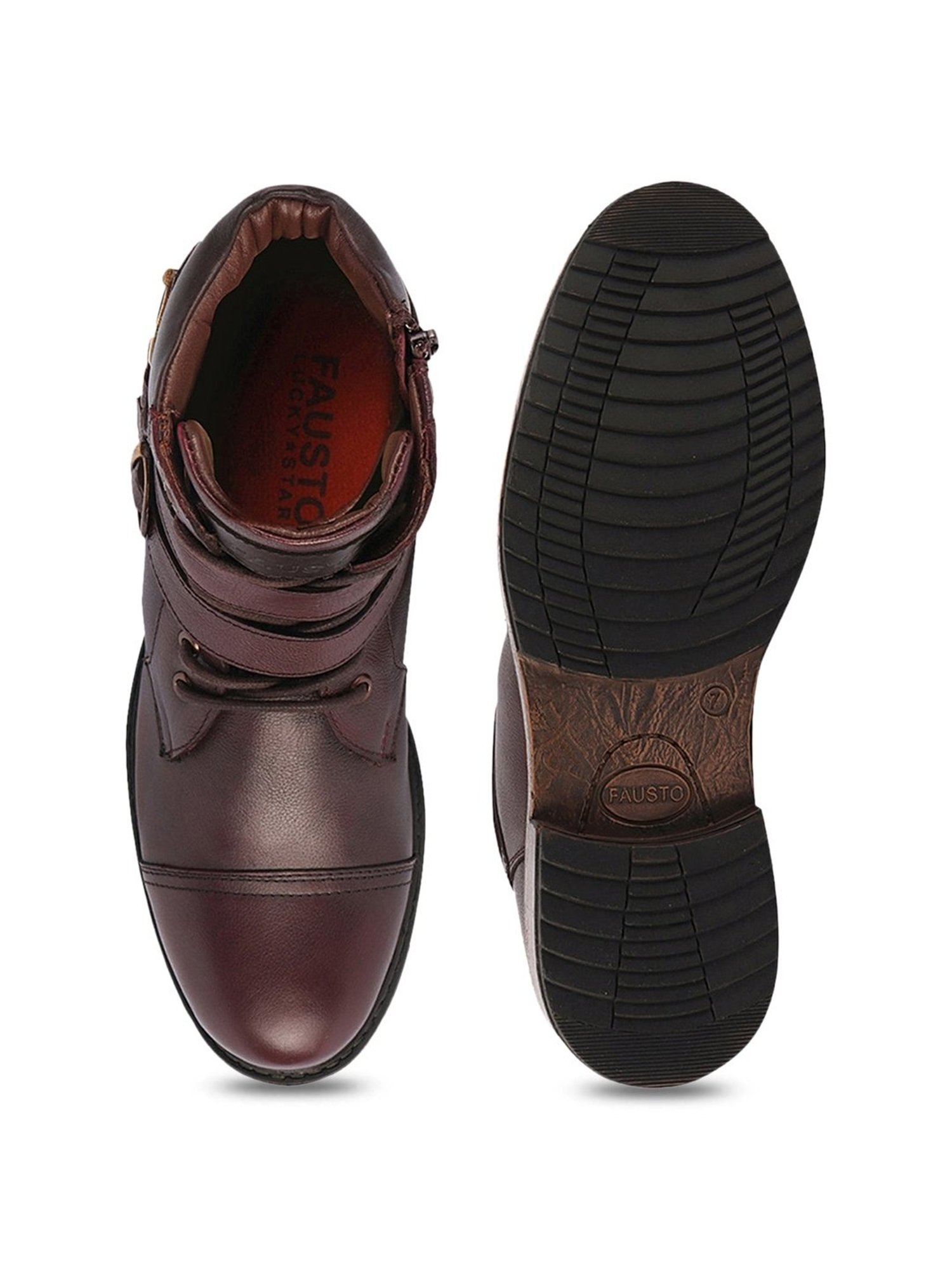 Fausto Men's Brown Biker Boots