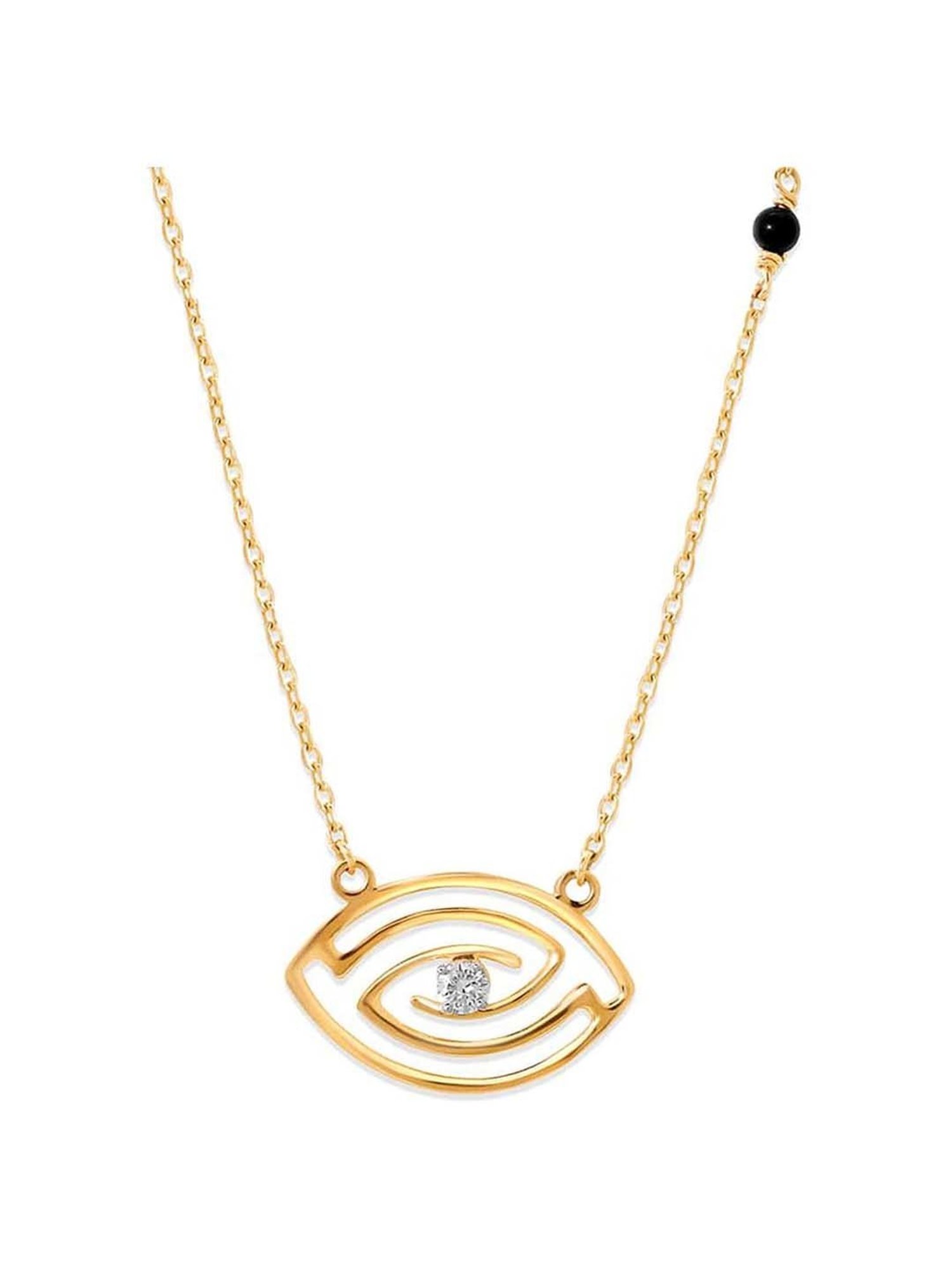 Mia By Tanishq 14K Yellow Gold Labyrinth Evil Eye Necklace for Women
