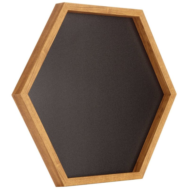 3pc Wood Hexagon Dry Erase Chalkboard/Pinboard Wall Organizer Set Natural - Gallery Solutions