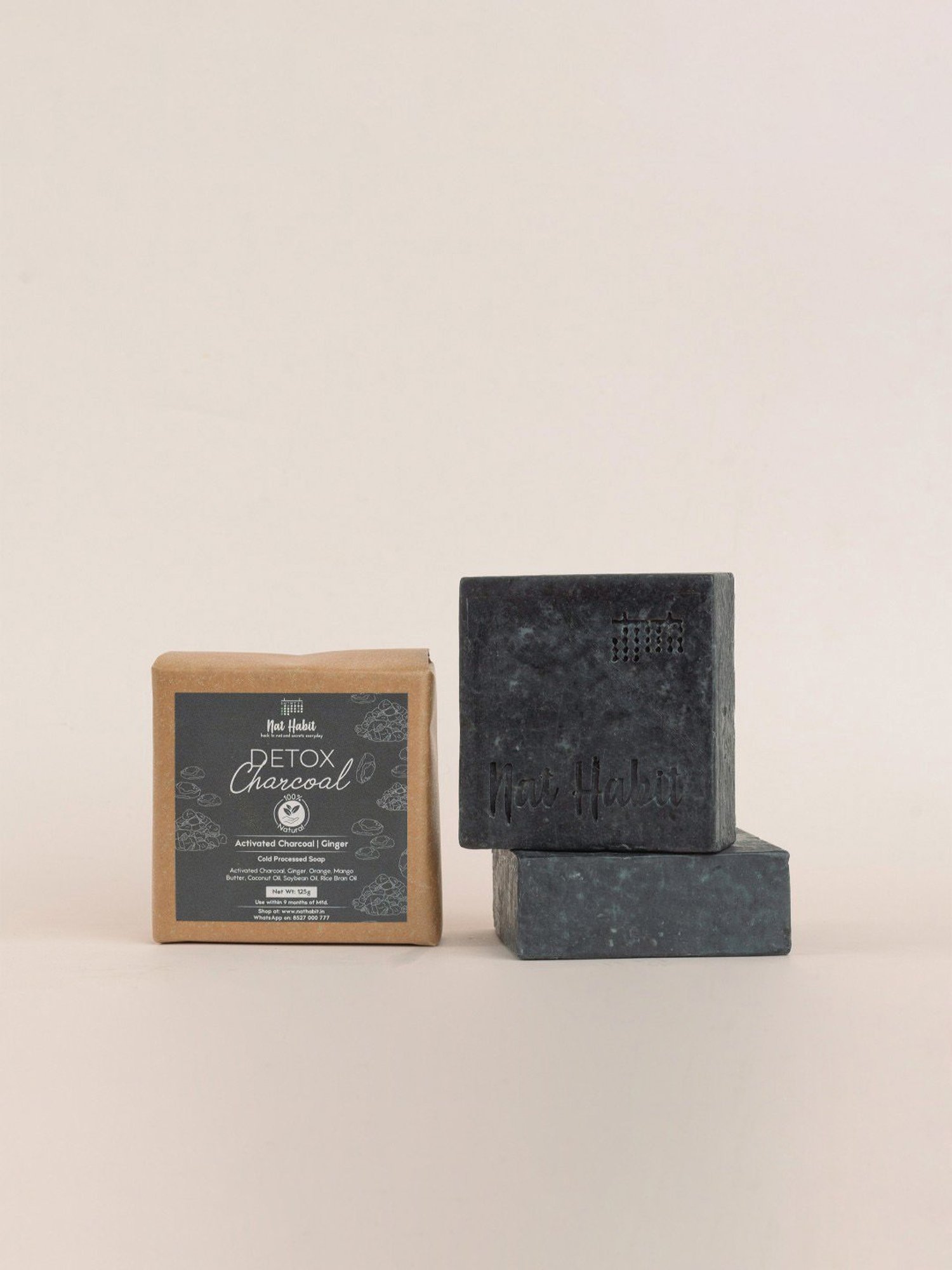 Nat Habit Detox Charcoal & Healing Turmeric-Oats Cold Processed Butter Soap Combo