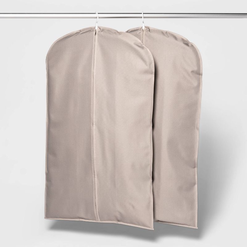 2pk Suit Protector Garment Bag Gray - Room Essentials™