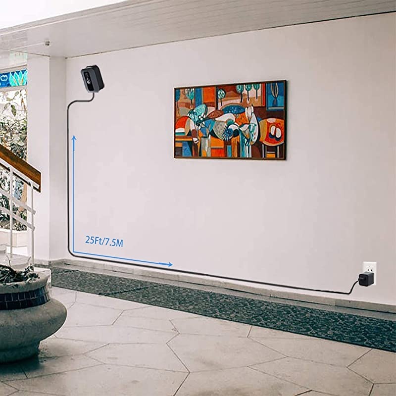 Adapter for Blink XT / XT2 & All-New Blink Outdoor Indoor Camera, with 25 ft/7.5 m Weatherproof Cable Continuously Charging Blink Camera, No More Battery Changes - Black