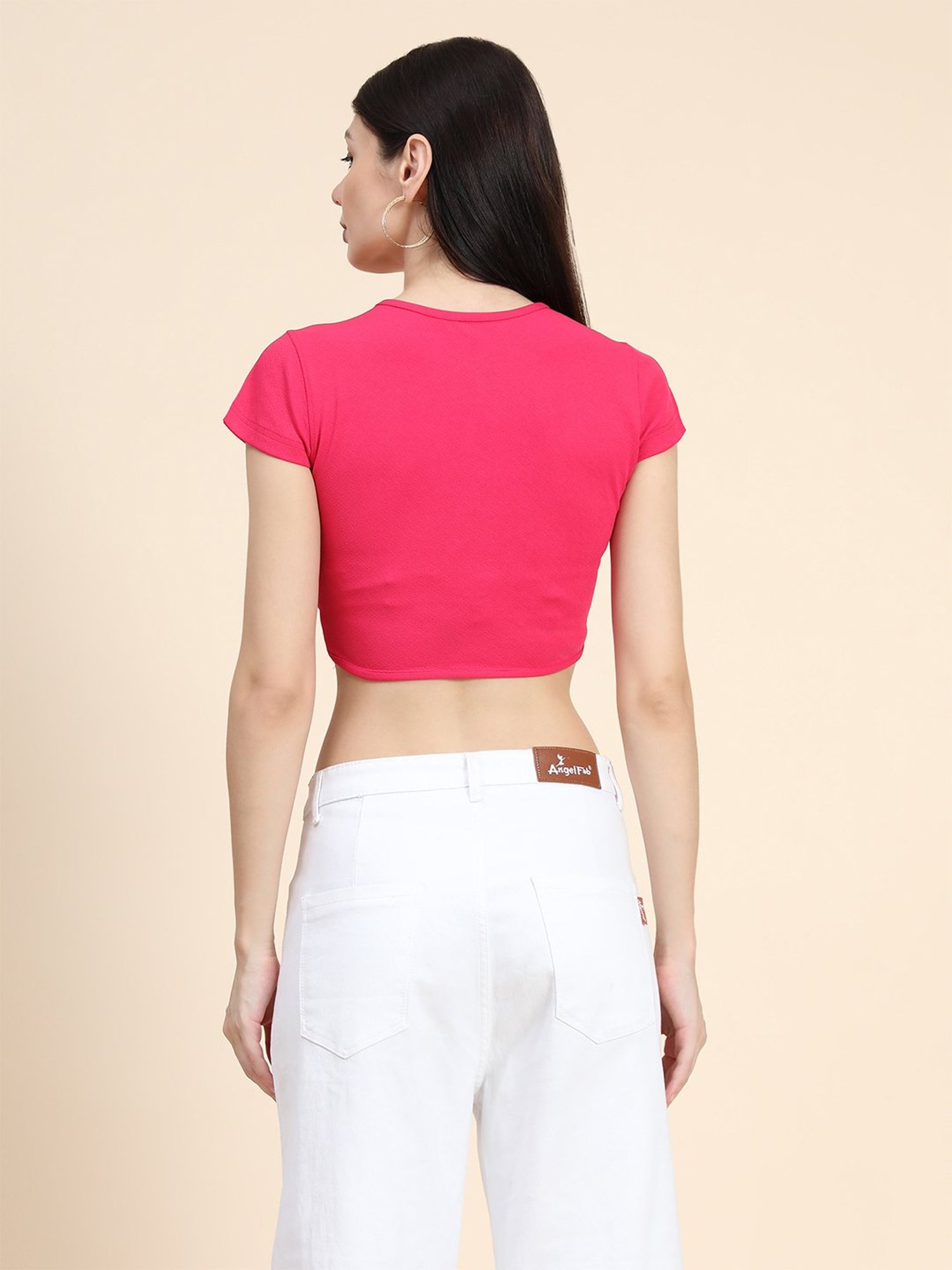 KERI PERRY Pink Regular Fit Crop Top