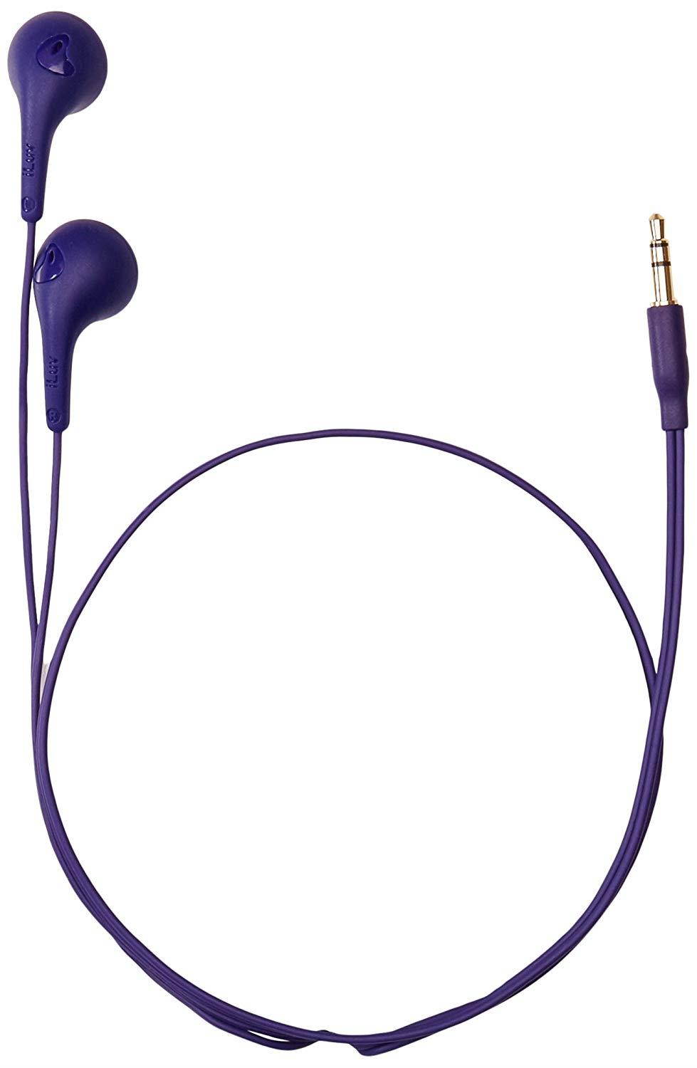iLuv iEP205PUR Bubble Gum 2 Flexible, Jelly-Type Stereo Earphones - Purple