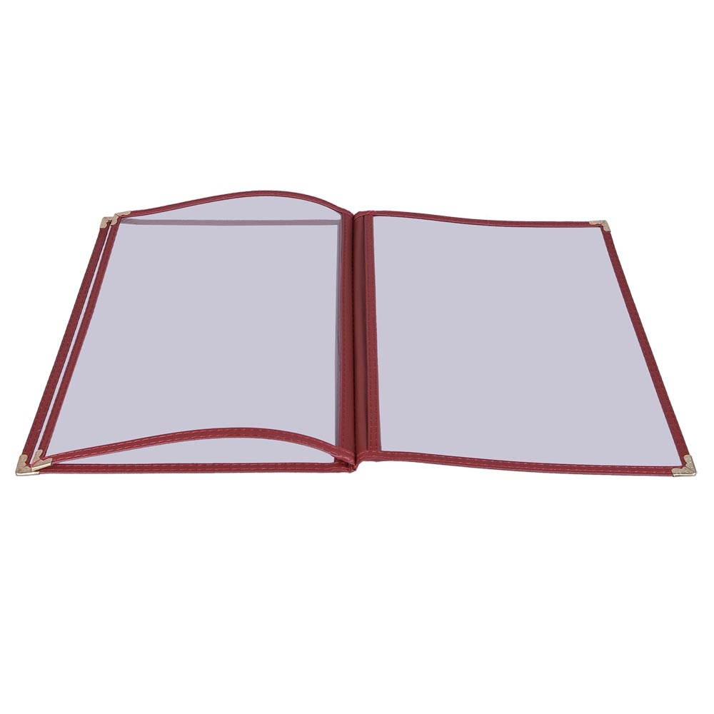 30pc 8.5x14 Menu Cover Trifold 6 View 3 Page Restaurant Cafe Book Clear Burgundy