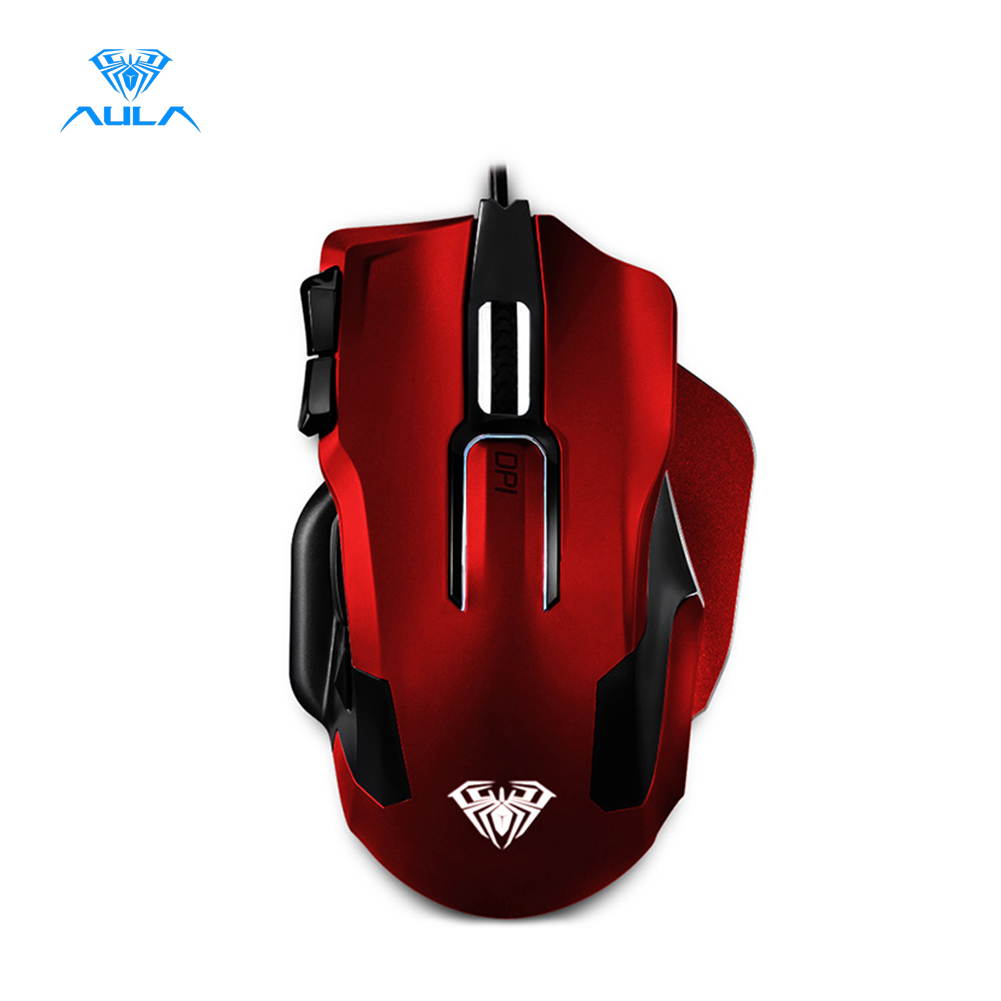 AULA 9006 Wired Professional Gaming Mouse Death Coil 10-Key Programmable 8200DPI Mouse for Computer
