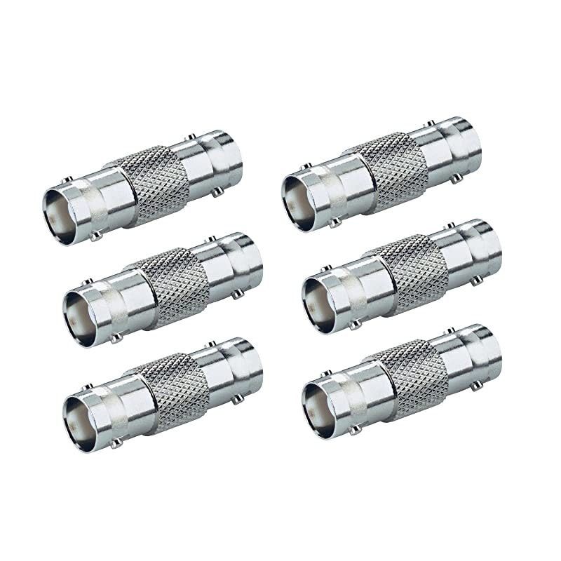 Connector Coupler 6 Pack Female to Female Adapter for CCTV
