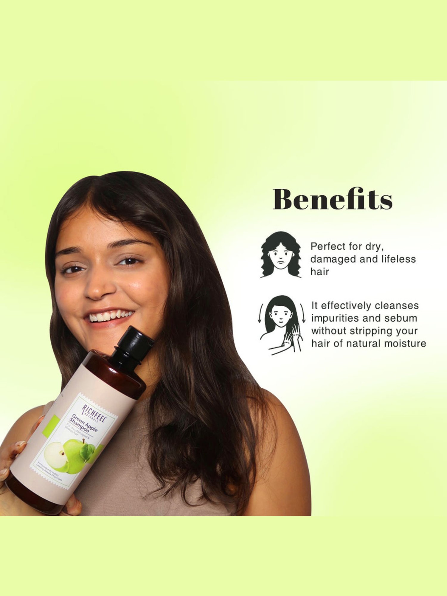Richfeel Green Apple Shampoo - 500 ml