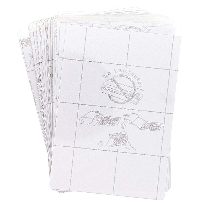 50-Pack Self-Sealing Laminating Pouches, Business Card Size, 4 x 2.5 inches