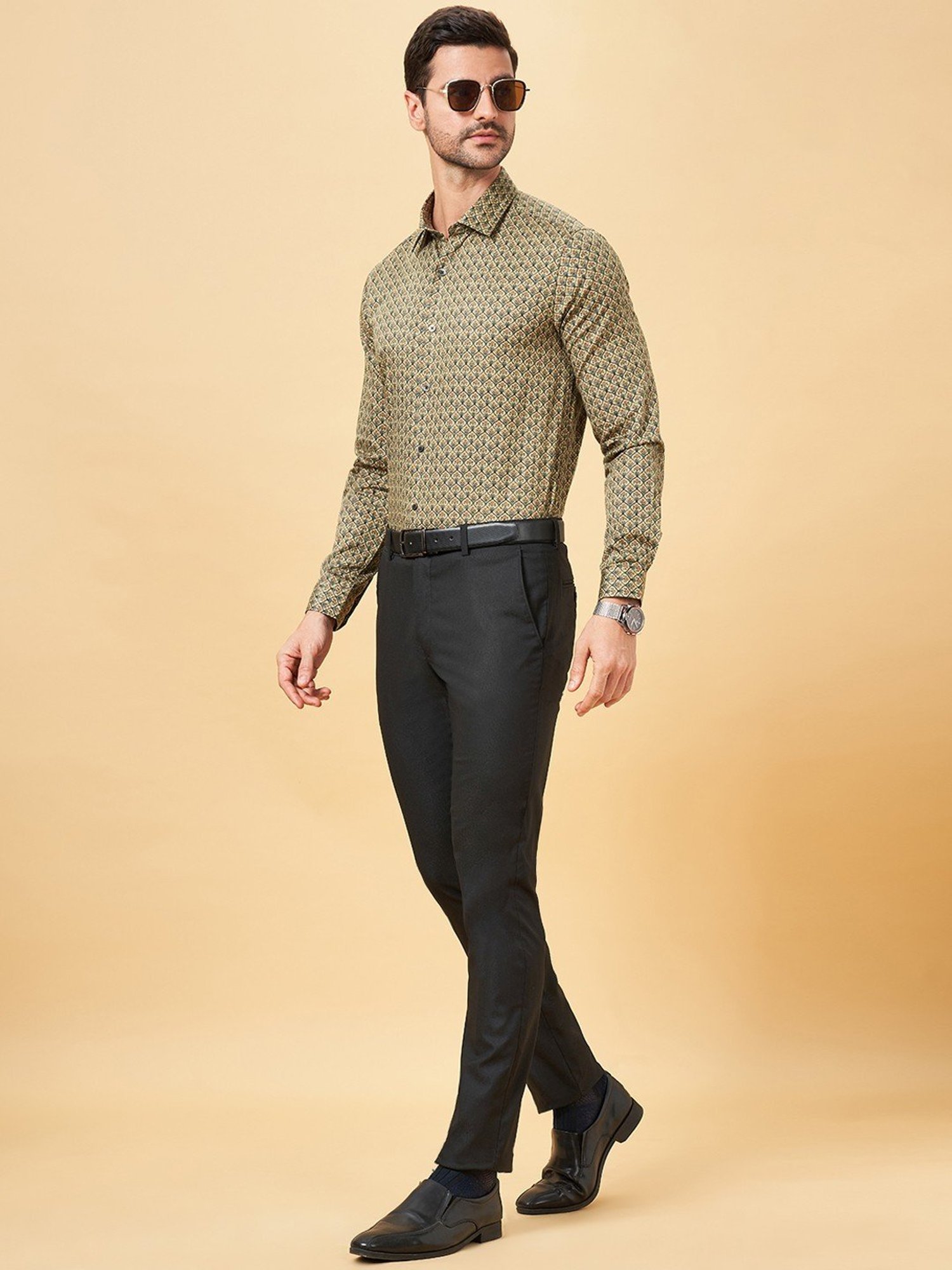 Peregrine by Pantaloons Aurora Cotton Slim Fit Printed Shirt