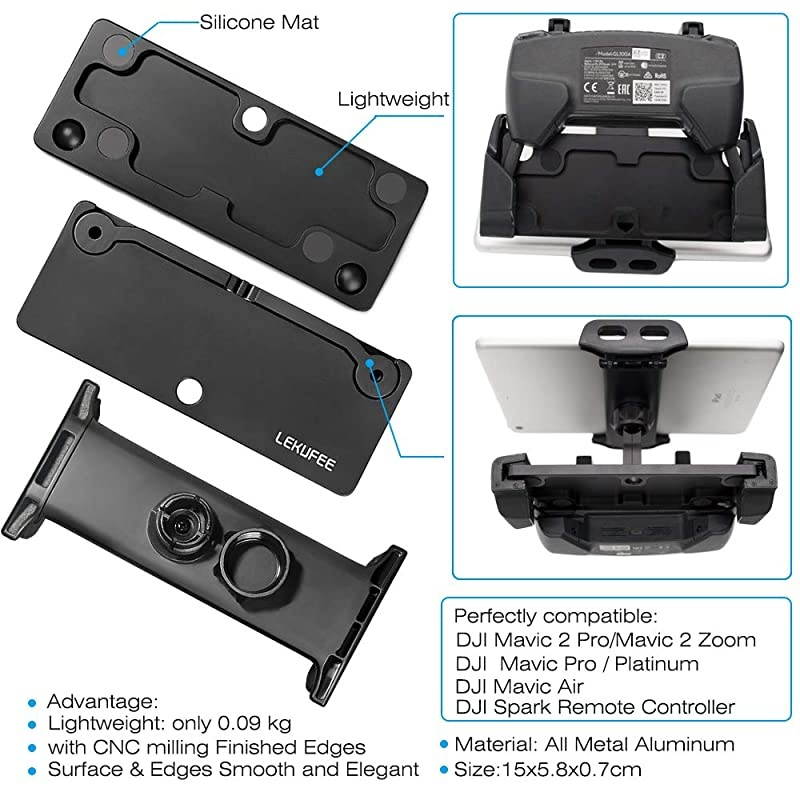 Lightweight Aluminum Alloy Foldable Tablet Holder Mount for Mavic MiniMavic 2 ProMavic 2 ZoomMavic Pro PlatinumMavic AirDJI Spark Remote Controller