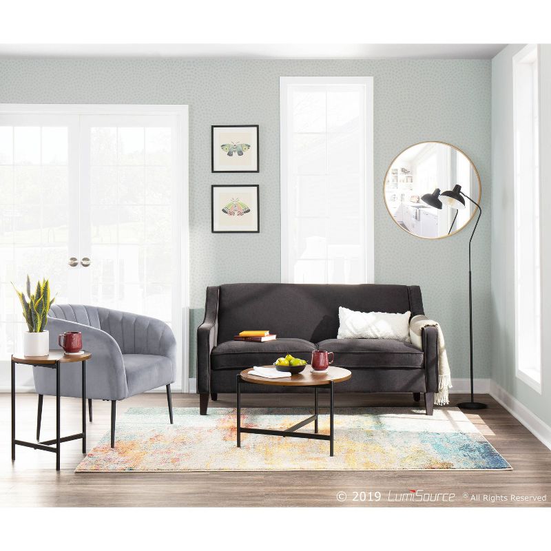 Metal Darby Contemporary Floor Lamp Gold (Includes LED Light Bulb) - LumiSource