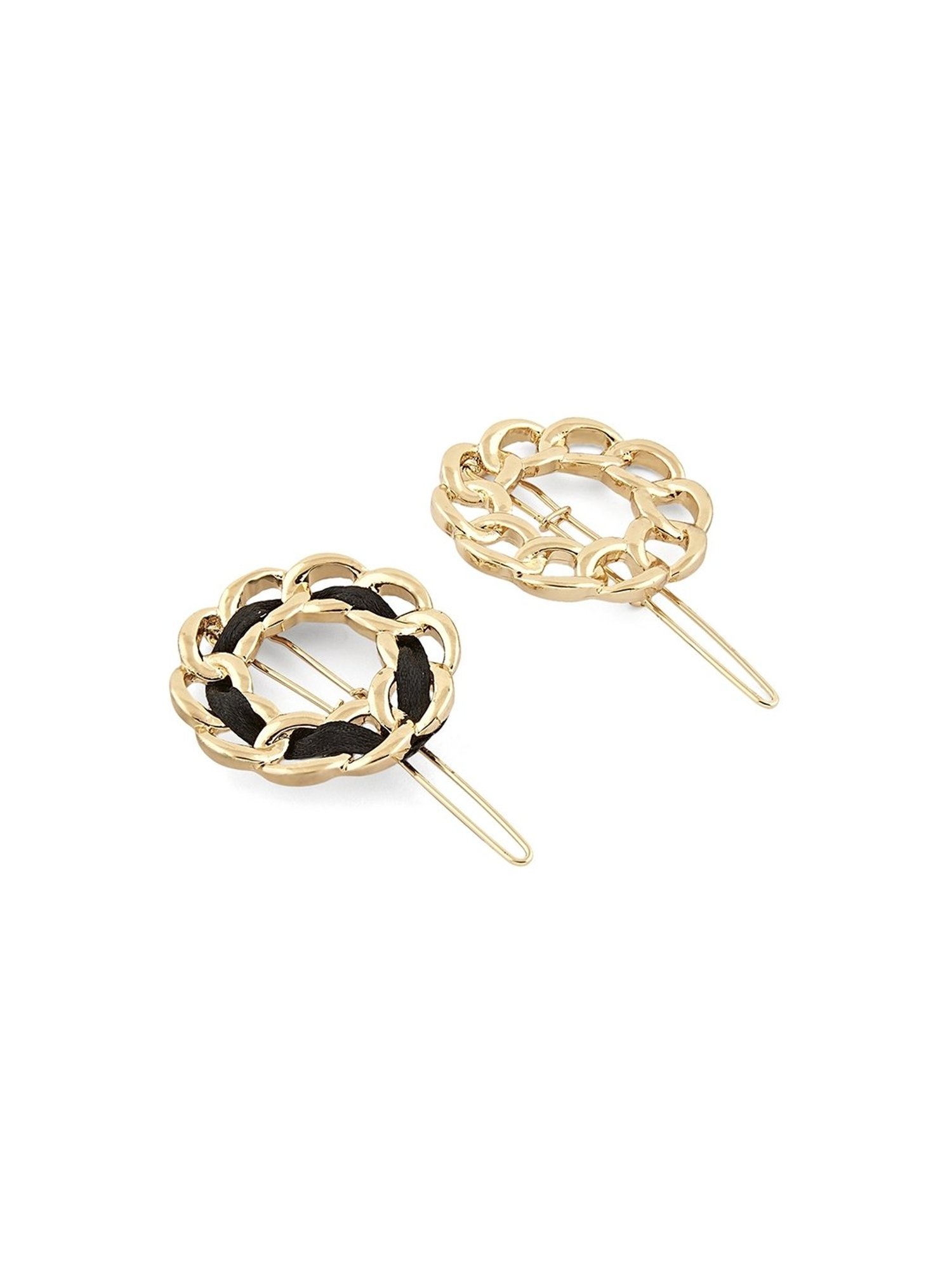 Lilly & Sparkle Gold-Toned Set of 2 Hollow Circular Hairpins