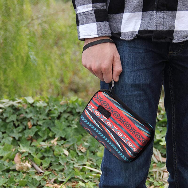 Travel Electronics Organizer - 6.5 Inch Zipper Case with Hard Shell Case Exterior and Accessory Pocket - Charger Organizer, Accessory Organizer, Cable Travel Organizer, and More - Southwest