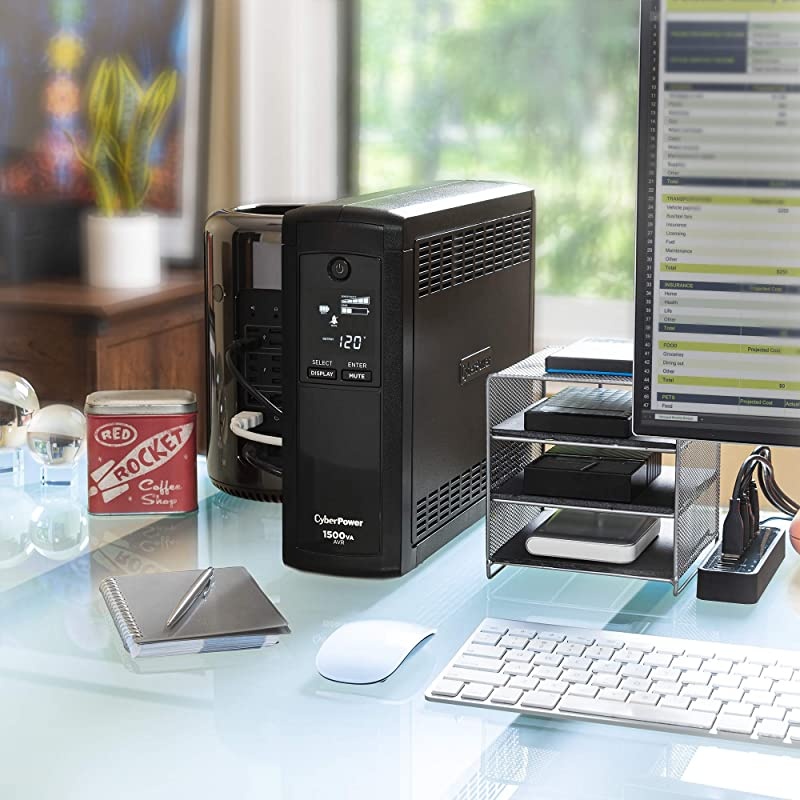 CP1500AVRLCD Intelligent LCD UPS System 1500VA900W 12 Outlets AVR MiniTower