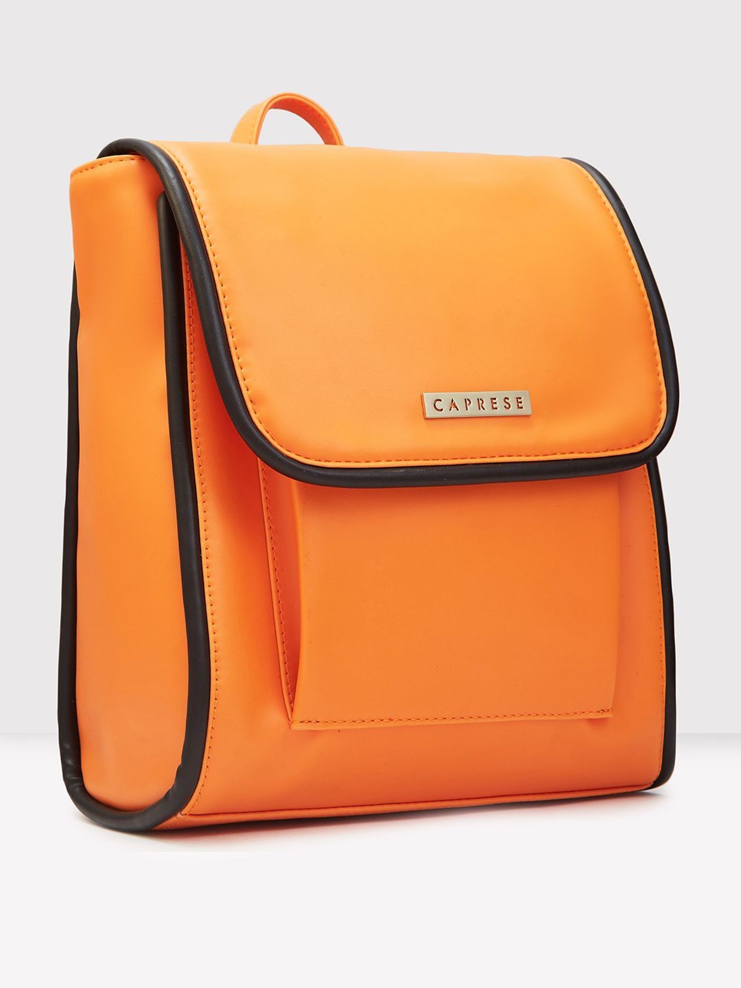 Caprese Orange Faux Leather Medium Laptop Messenger Bag