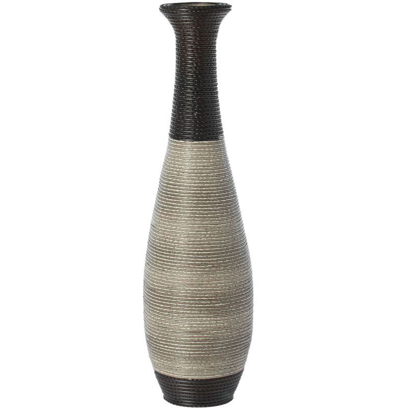 Uniquewise Tall Trumpet Design Decorative Artificial Rattan Wire Pattern Floor Vase 40 Inch High