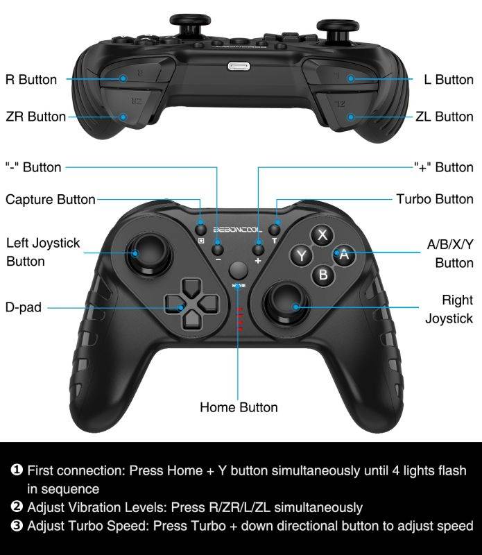 Wireless Pro Controller for Switch Controllers,Pro Controller Compatible with Switch/Switch Lite, Remote Control for Switch Controller Wireless with Turbo/Wake Up Console/Vibration-Black
