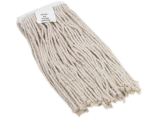 UNISAN 2016C Cut-End Wet Mop Head, Cotton, #16 Size, White