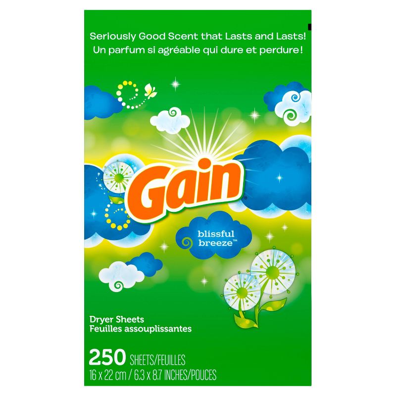 Gain Blissful Breeze Fabric Softener Dryer Sheets - 250ct