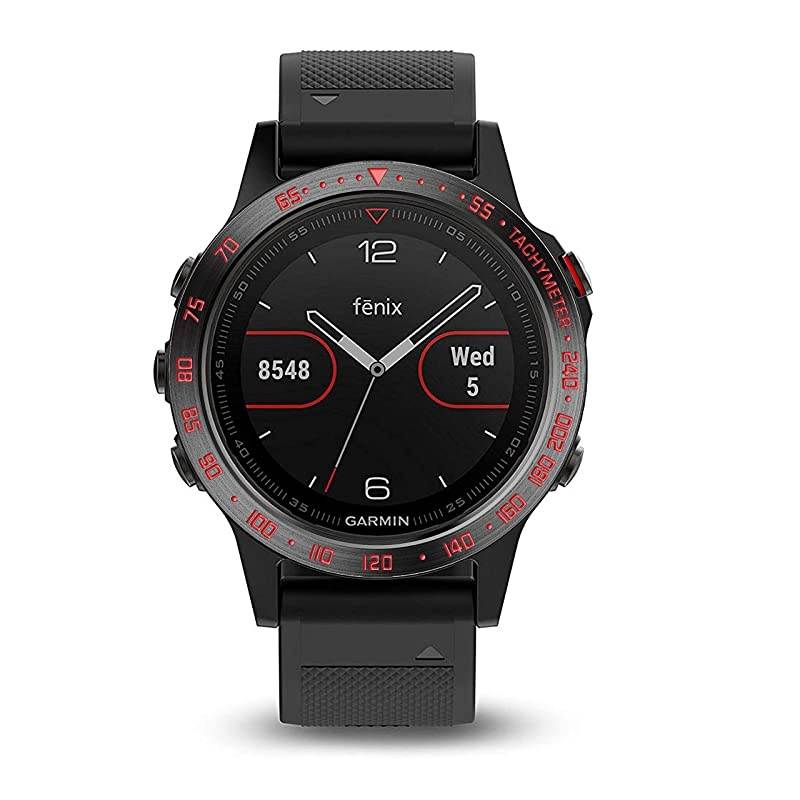 Stainless Steel Bezel Ring Compatiable with Garmin Fenix 55 Plus Bezel Ring Adhesive Cover Anti Scratch Collision Protector for Garmin Watch Accessory Black Not Fit Fenix 5X 5S