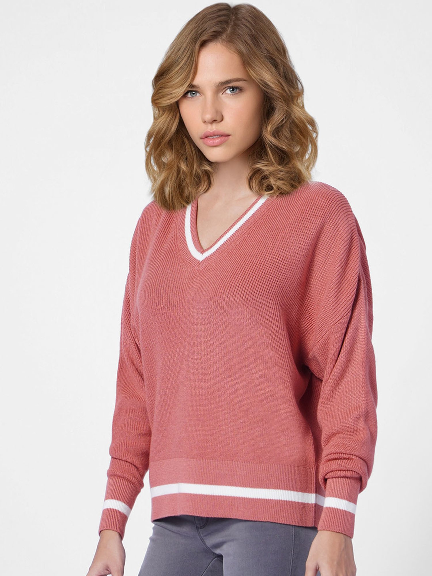Only Pink Acrylic Pullover