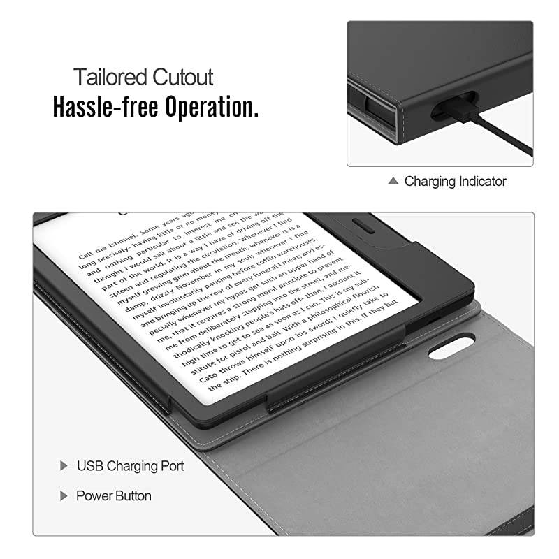 Case Fits AllNew Kindle Oasis 9th and 10th Generation ONLY 2017 and 2019 Release Multi Angle Viewing Vertical Flip Cover with Auto WakeSleep Black