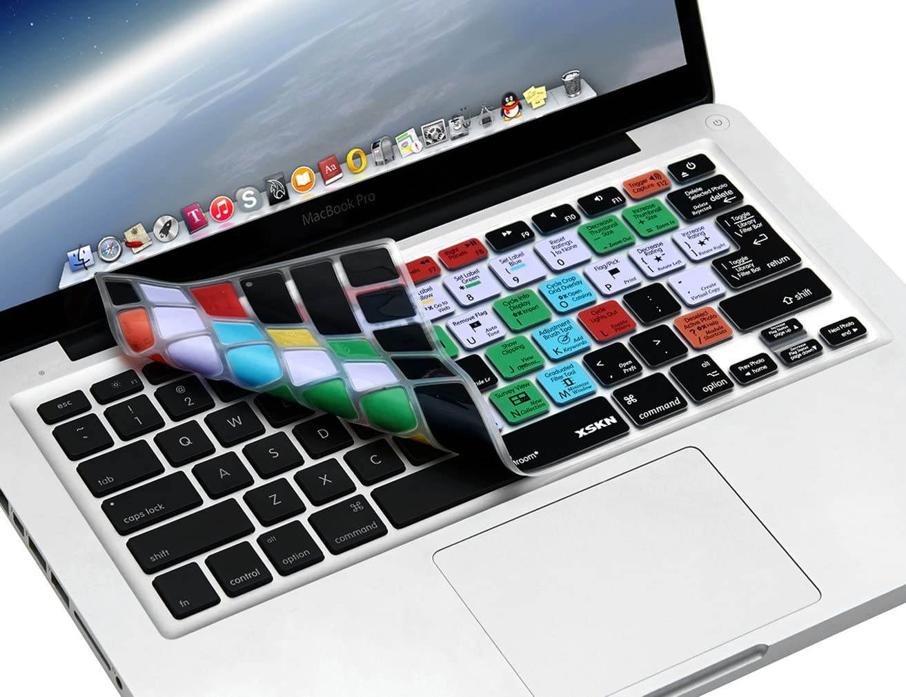 XSKN for Adobe InDesign Shortcut Keyboard Cover Functional Hotkey Design Hot Keys Silicone Rubber Skin for MacBook Pro 13" 15" 17" (with or w/Out Retina Display) iMac and MacBook Air 13", US EU Both