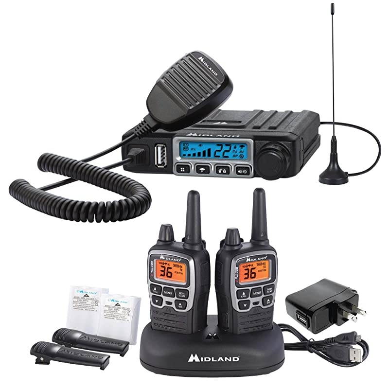 MicroMobile Farm Radio Bundle MicroMobile 15 Watt GMRS TwoWay Radio with External Magnetic Mount Antenna and XTALKER TwoWay Radio 2Pack