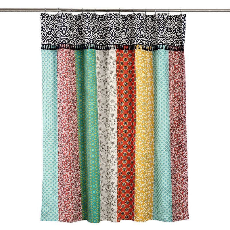 Geometric Boho Patch Shower Curtain - Lush Décor