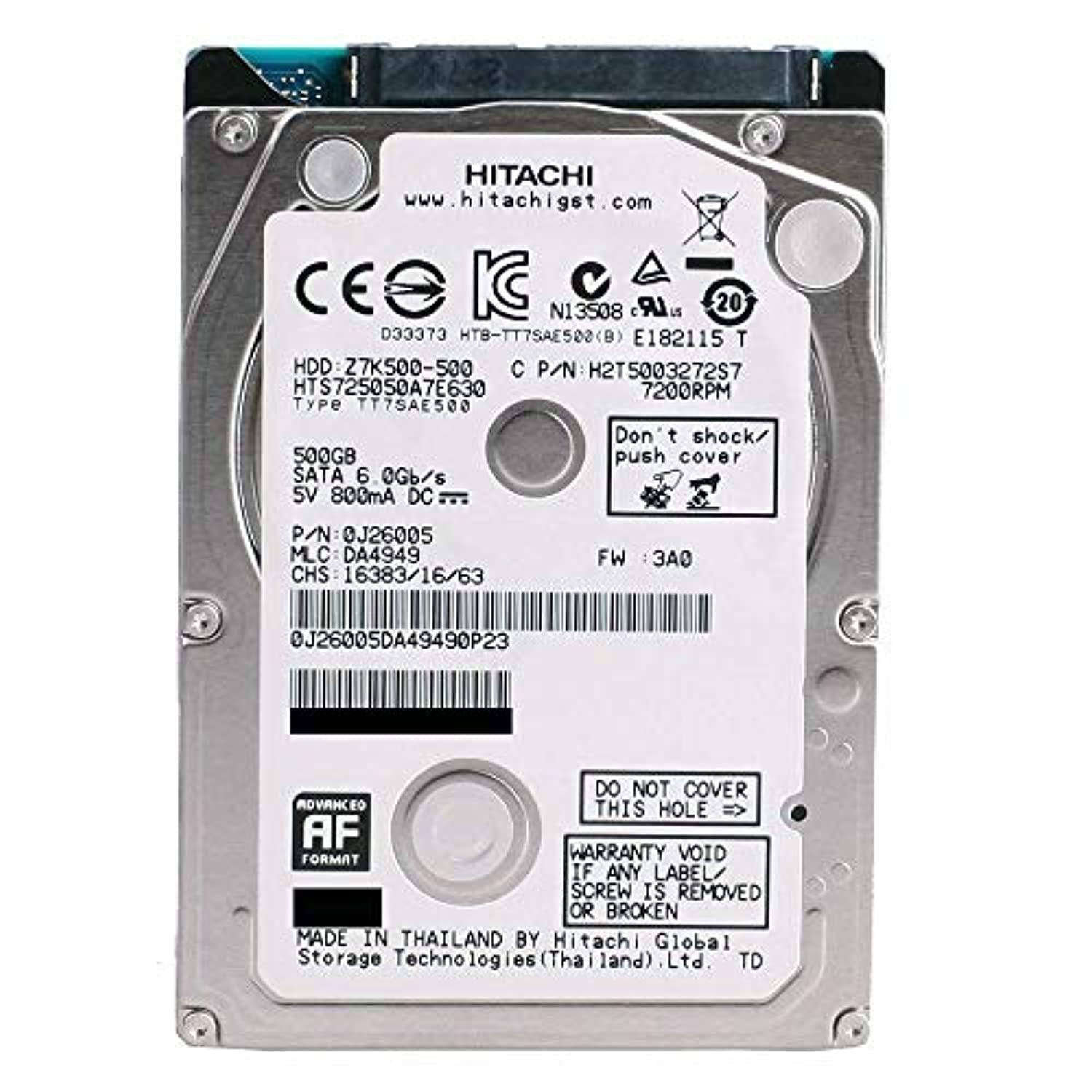 hgst travelstar z7k500 hts725050a7e630 0j38075 500gb 7200rpm 32mb cache sata 6.0gb/s 2.5inch internal notebook hard drive  2 year warranty