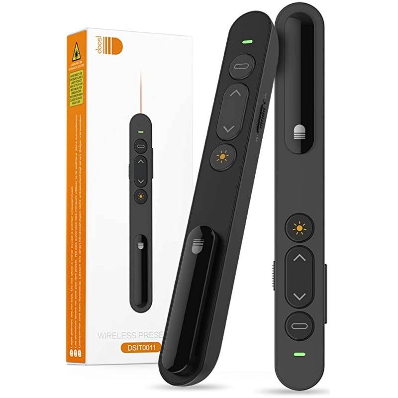 Wireless Presenter Remote Laser Pointer 24GHz USB Control Presentation PPT PowerPoint Clicker for Mac Keynote Laptop Google Slides Support Hyperlink and Volume Control