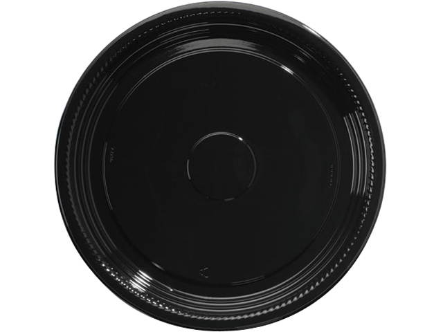 WNA Caterline Casuals 18" Black Round Catering Tray WNA A518PBL - 25/Case